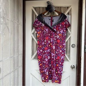 Plus size Dapper Day Pinup Girl Maroon Fall Wiggle with velvet accents